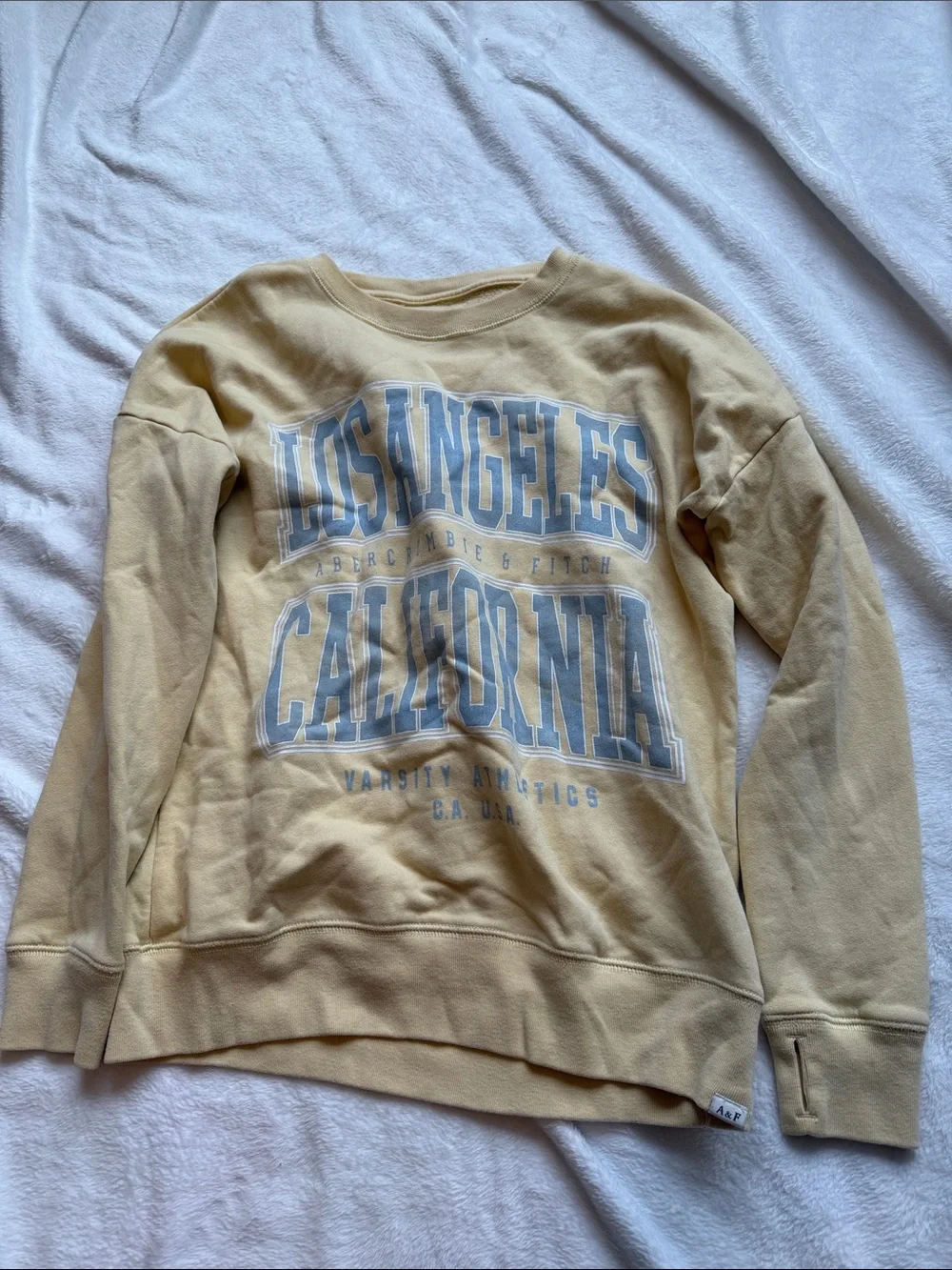 abercrombie kids Pale Yellow Los Angeles California Crewneck
